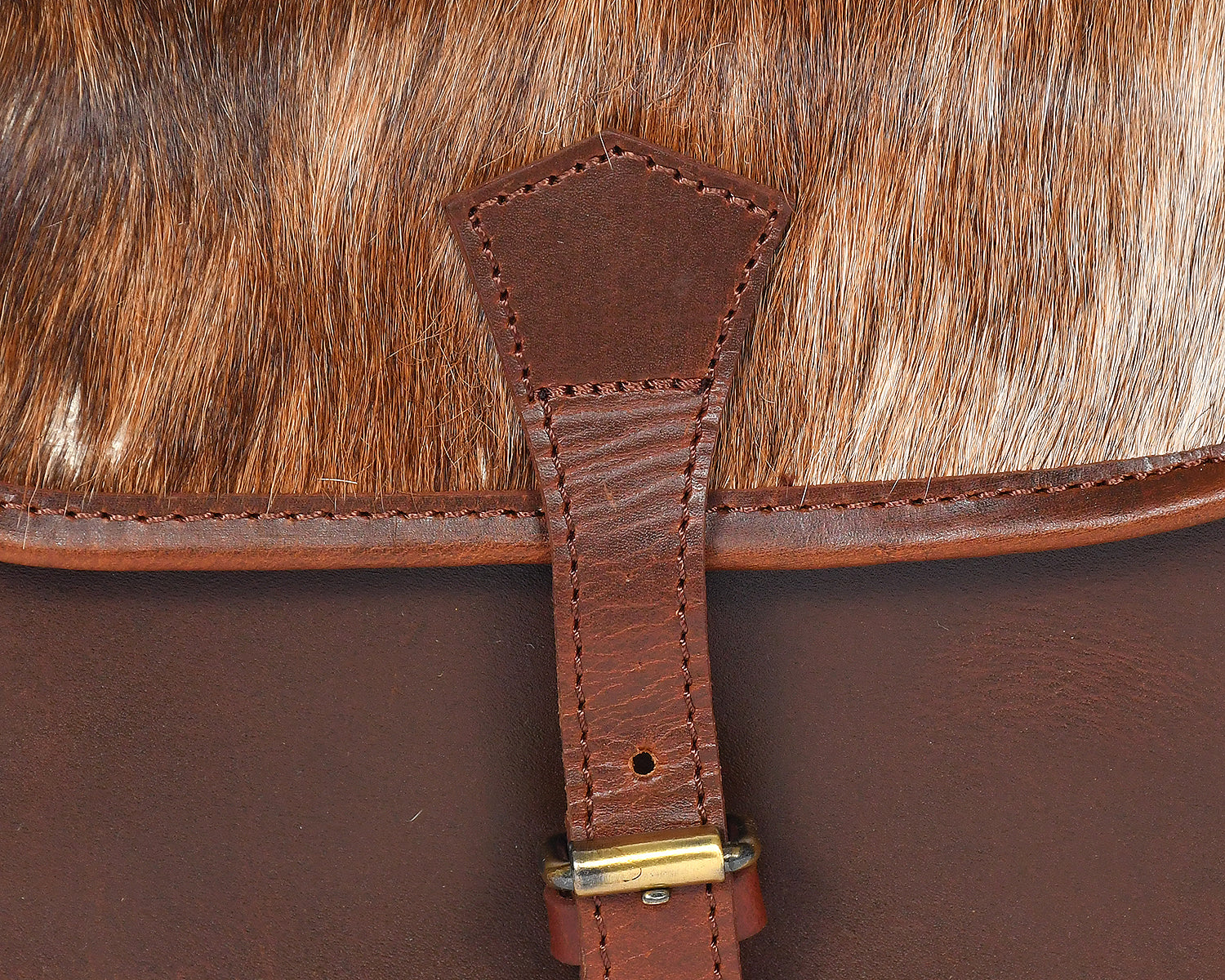  brown color pure leather with light brown color hair on leather sling bag for women and girls | Party wear . - INDIA
