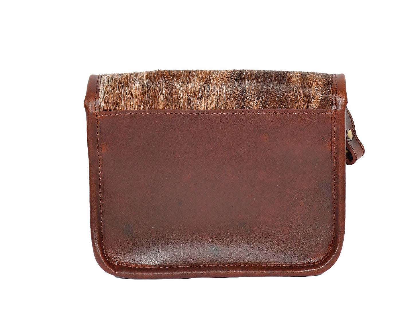  brown color pure leather with light brown color hair on leather sling bag for women and girls | Party wear . - INDIA