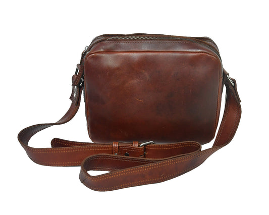  premium Elegant Brown Leather Cross Body - INDIA