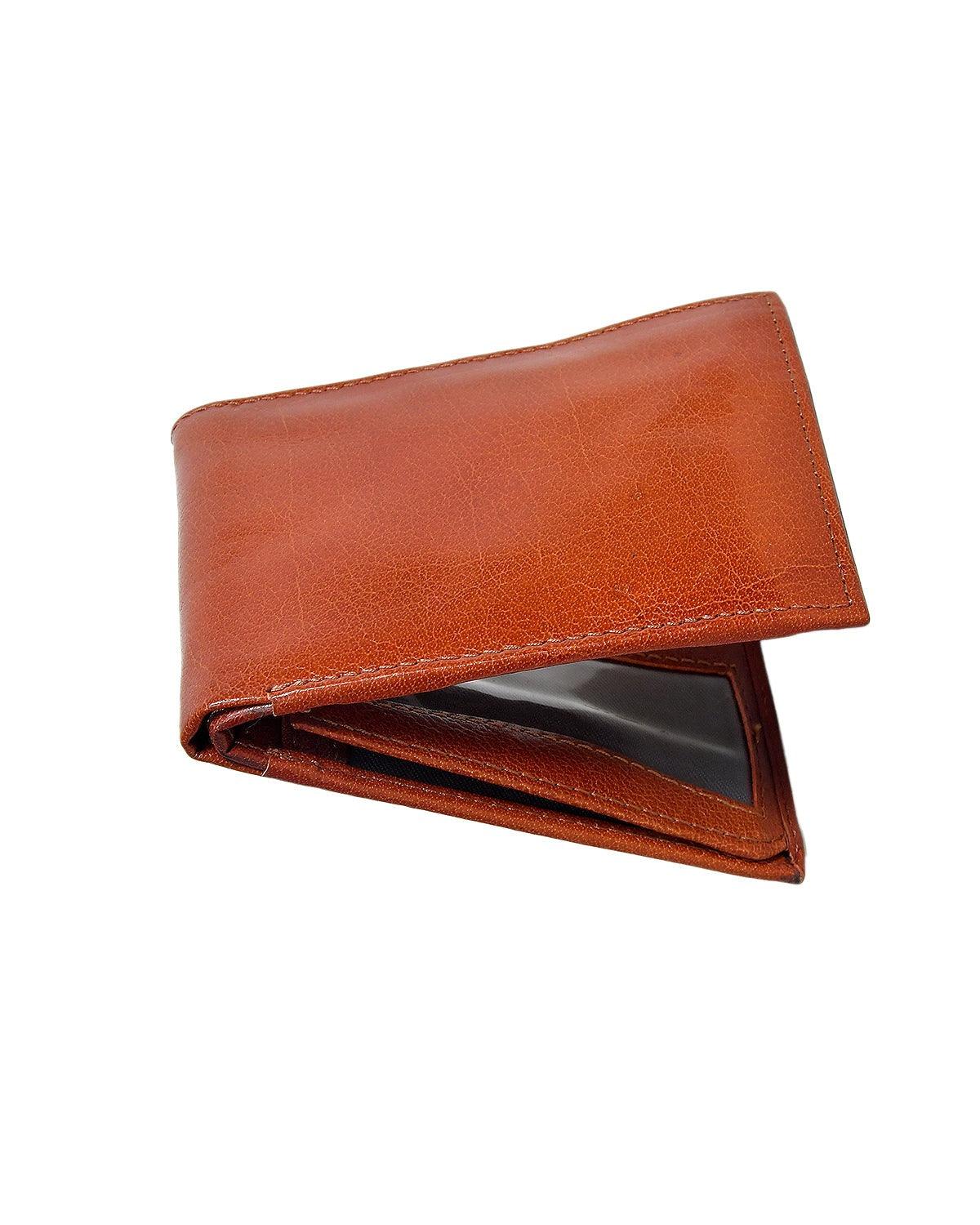 Brown Color Pure Leather Wallet For Men - INDIA