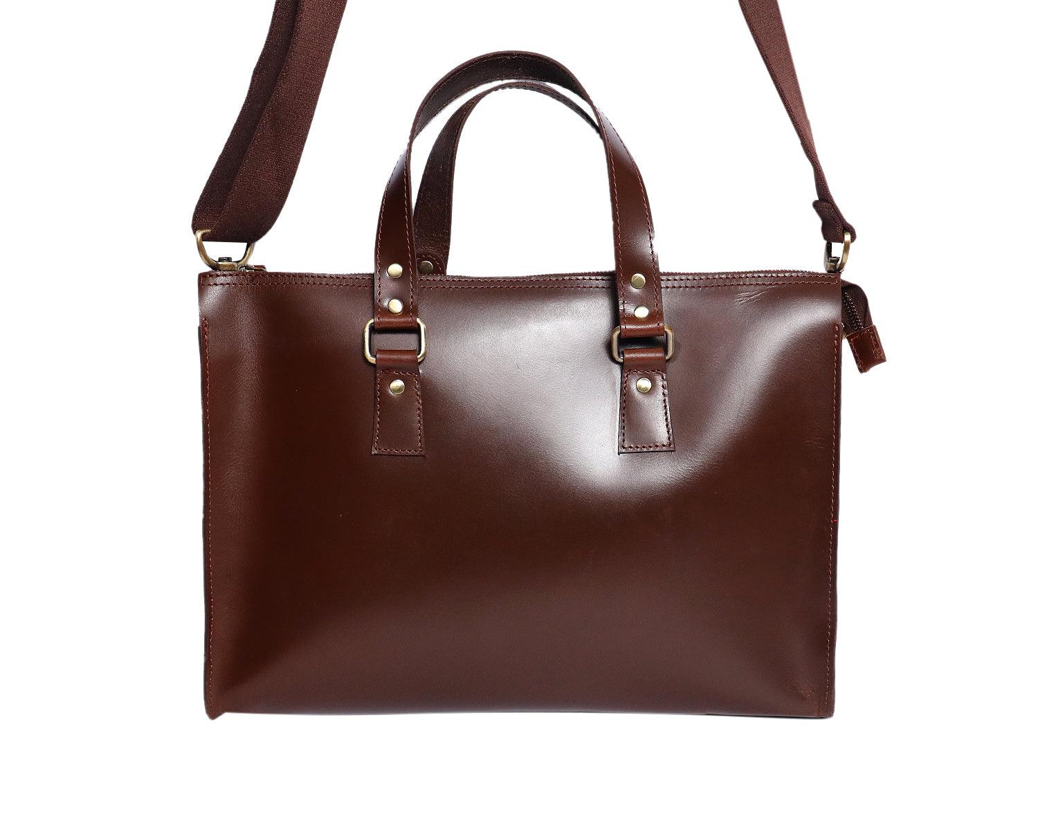  brown color pure leather laptop bag for professional use - INDIA