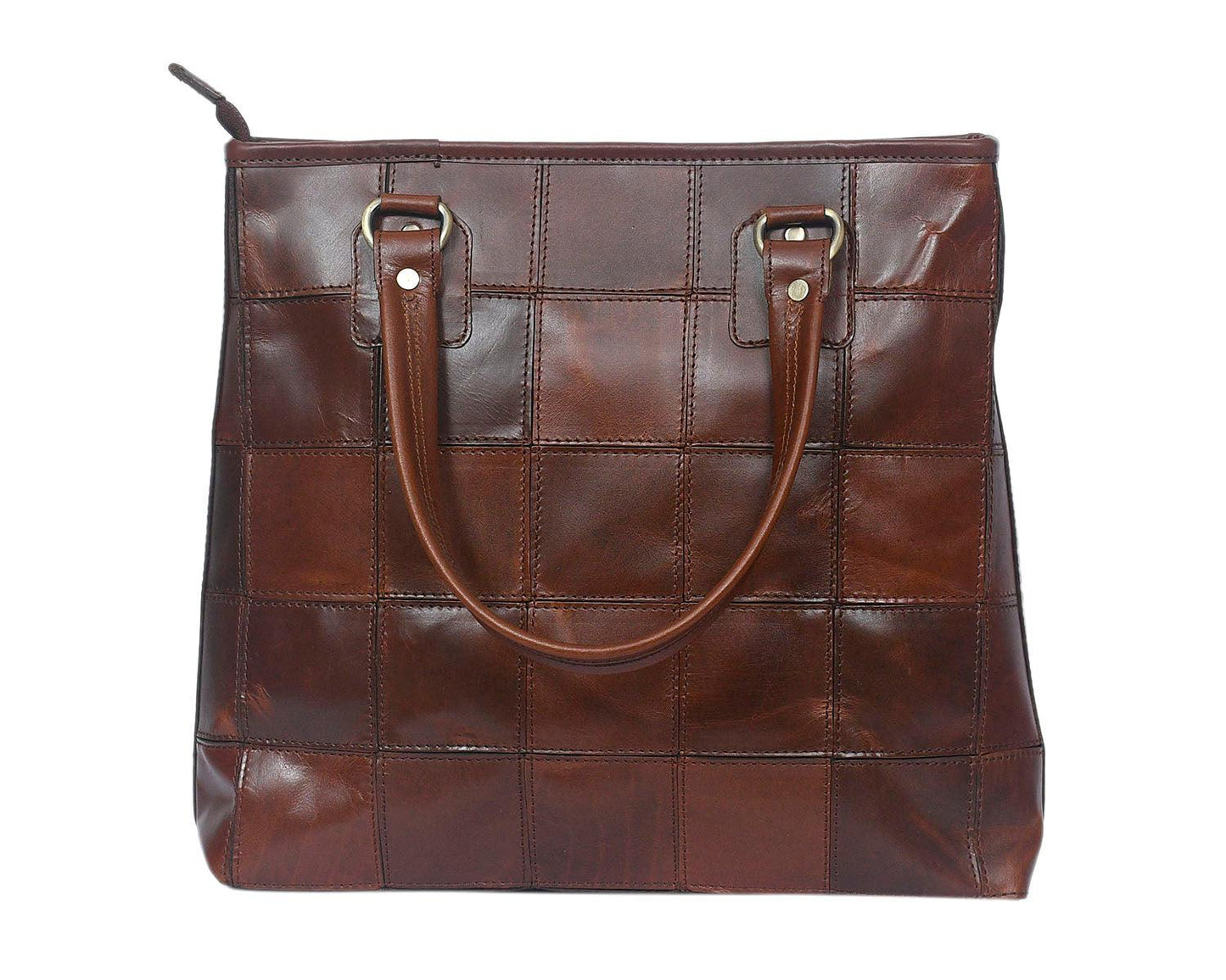  Premium Tote Leather Bag | Color Brown | Gift Bag - INDIA