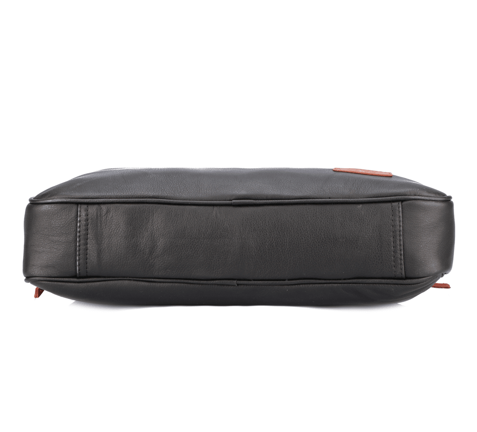  black color pure leather laptop bag for office use with delightful and elegant look - INDIA