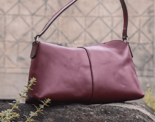 Exquisite Burgundy Leather Sling Bag - CELTICINDIA