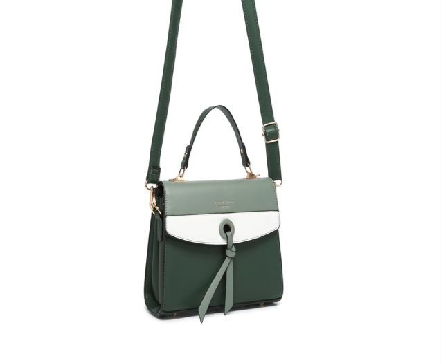 Stylish Synthetic Green & White Bag  Trendy, Durable & Fashionable Handbag, ART:-DK-2008