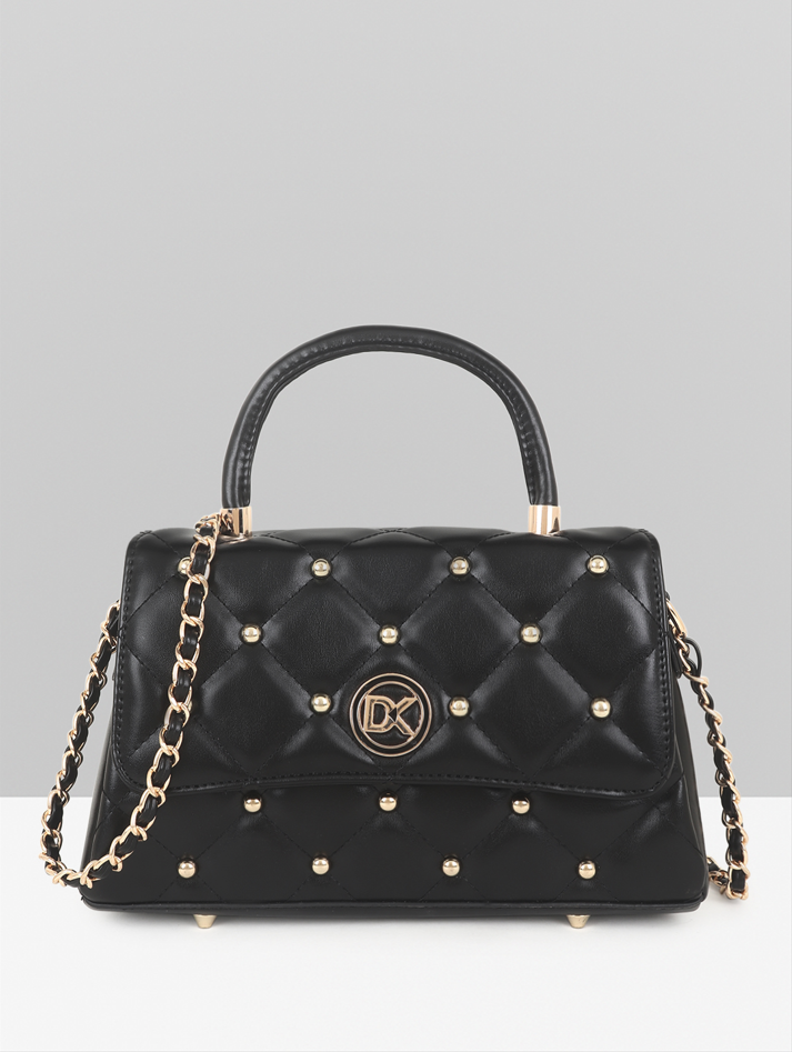 Premium Synthetic Black Handbag  Elegant, Durable & Timeless Accessory, ART:-DK-2011