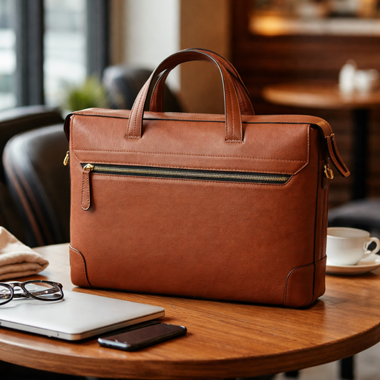 Genuine Leather Laptop & Office Bag – Classic Unisex Briefcase