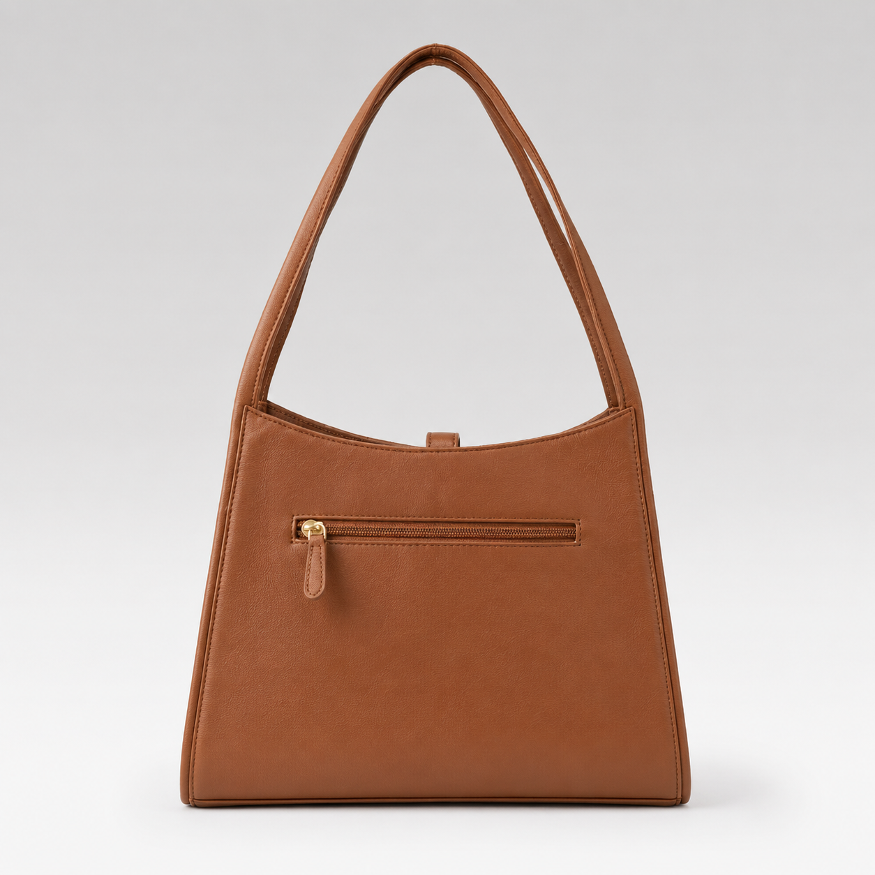 Premium Leather Shoulder Handbag with Lock Closure, Zip Compartments