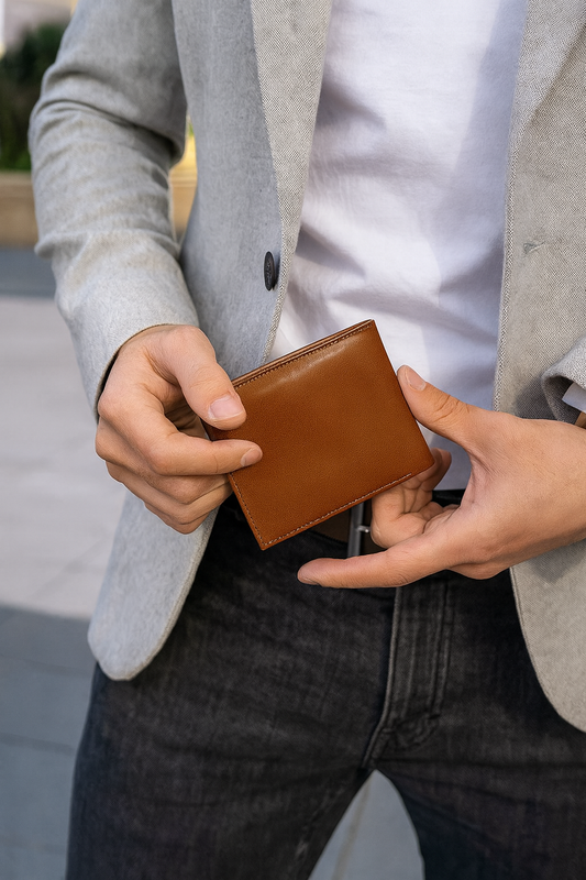 Tan Color Pure Leather Wallet For Men,  Art:- LA-1386