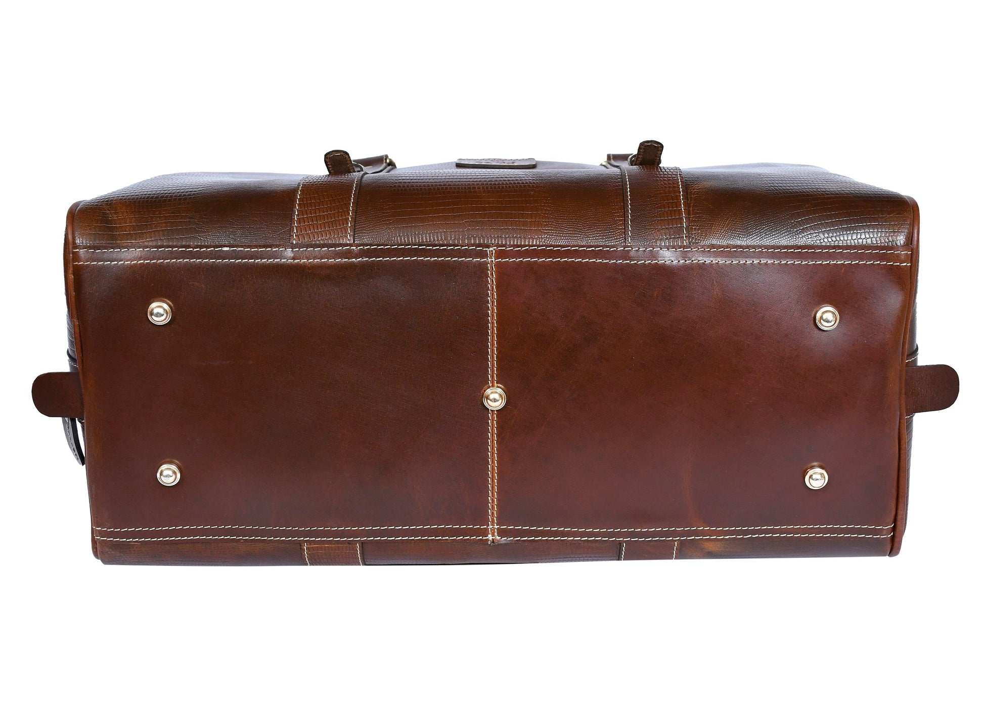  Brown Color Pure Leather Duffel Bag for Travelling | Handmade Weekender Bag - INDIA