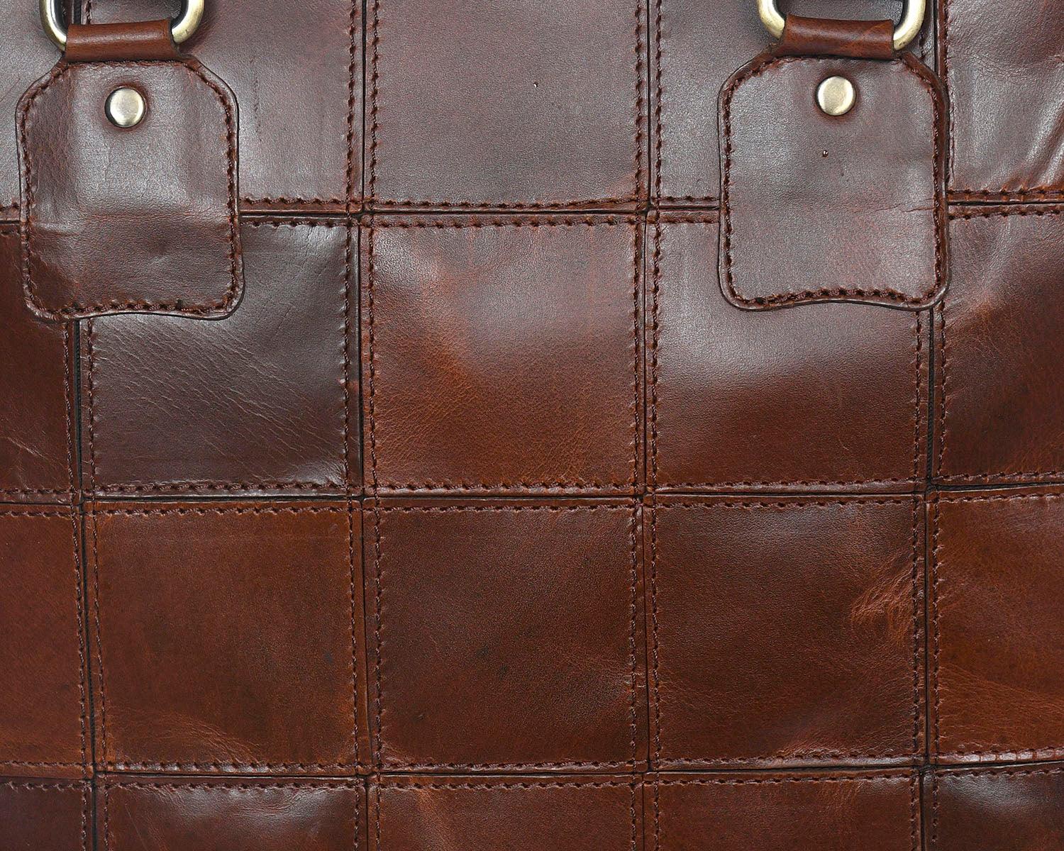  Premium Tote Leather Bag | Color Brown | Gift Bag - INDIA