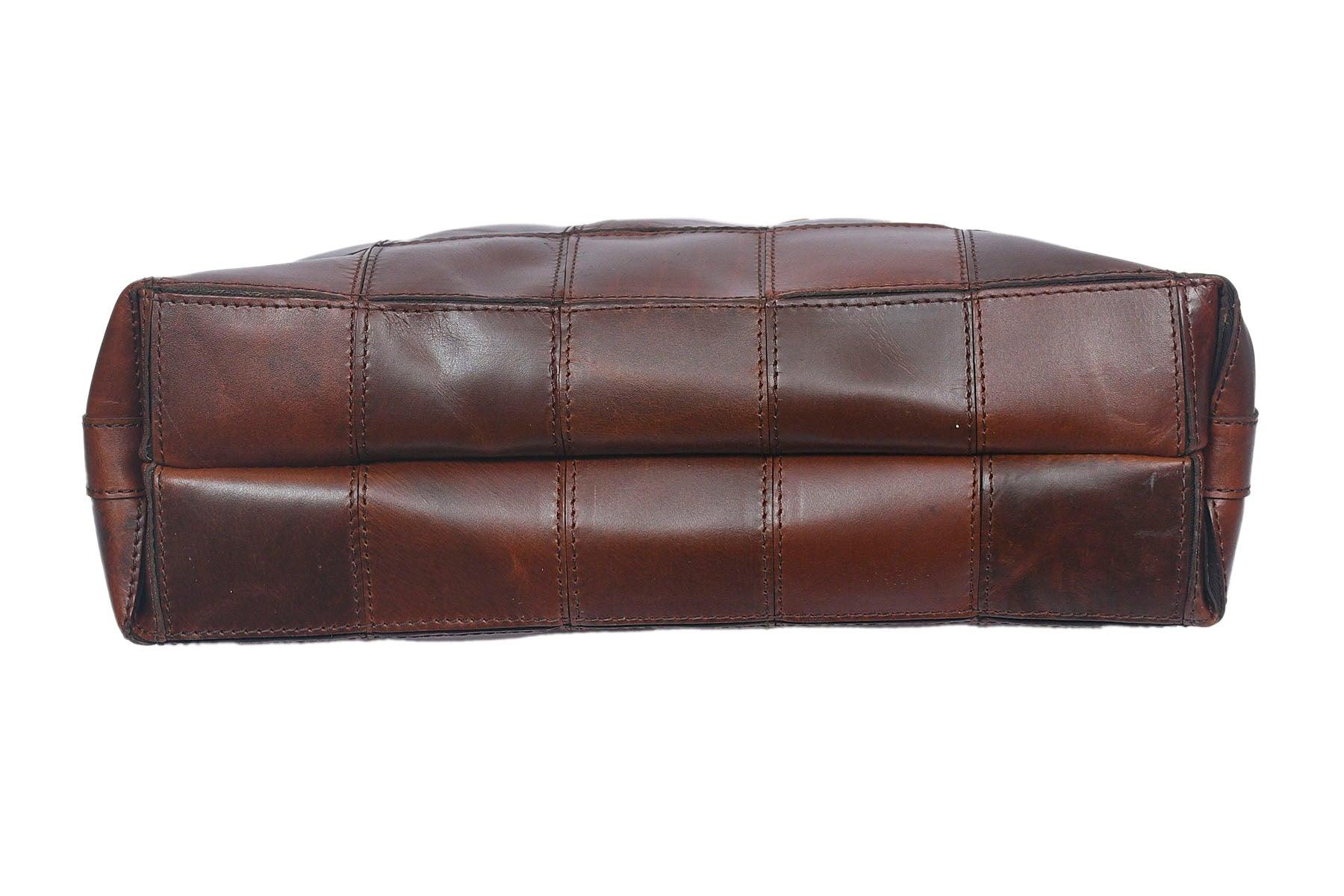  Premium Tote Leather Bag | Color Brown | Gift Bag - INDIA