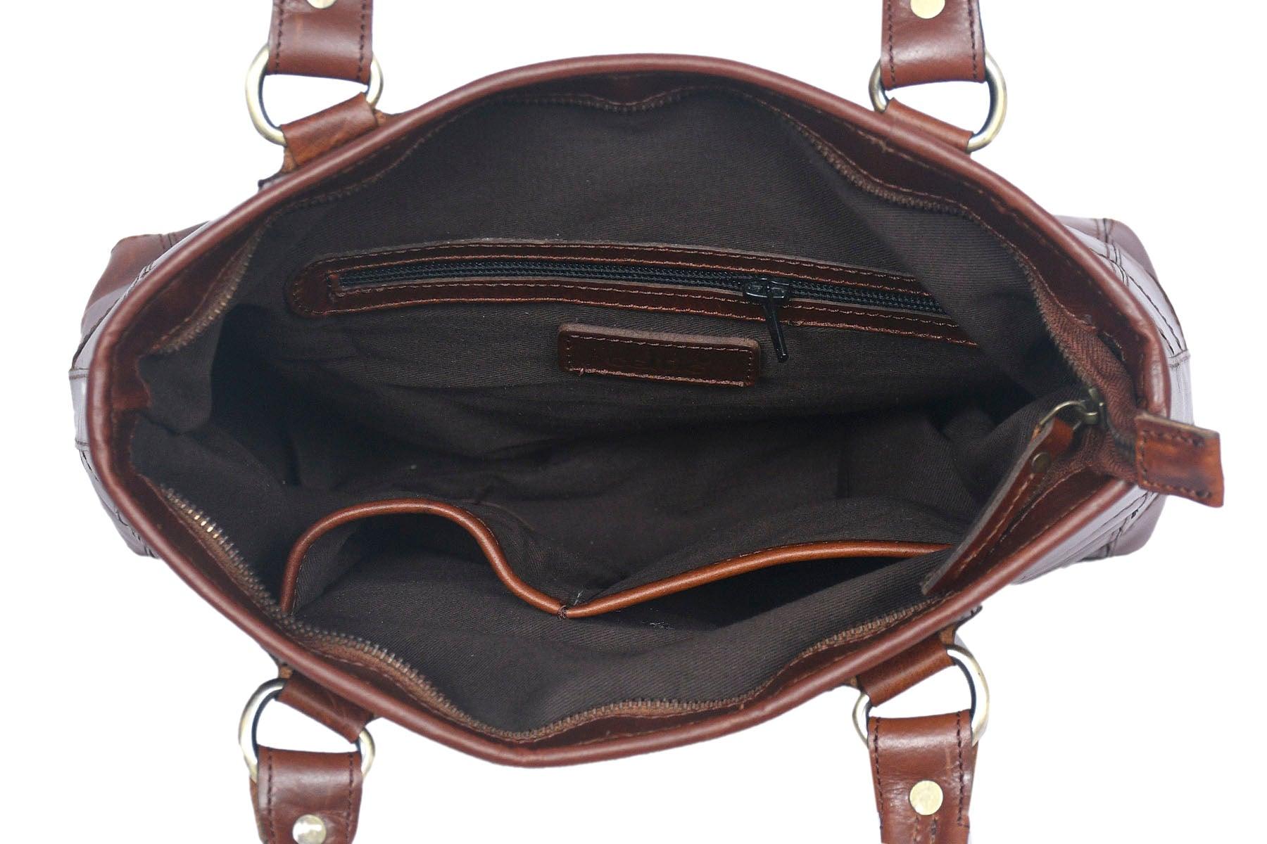  Premium Tote Leather Bag | Color Brown | Gift Bag - INDIA
