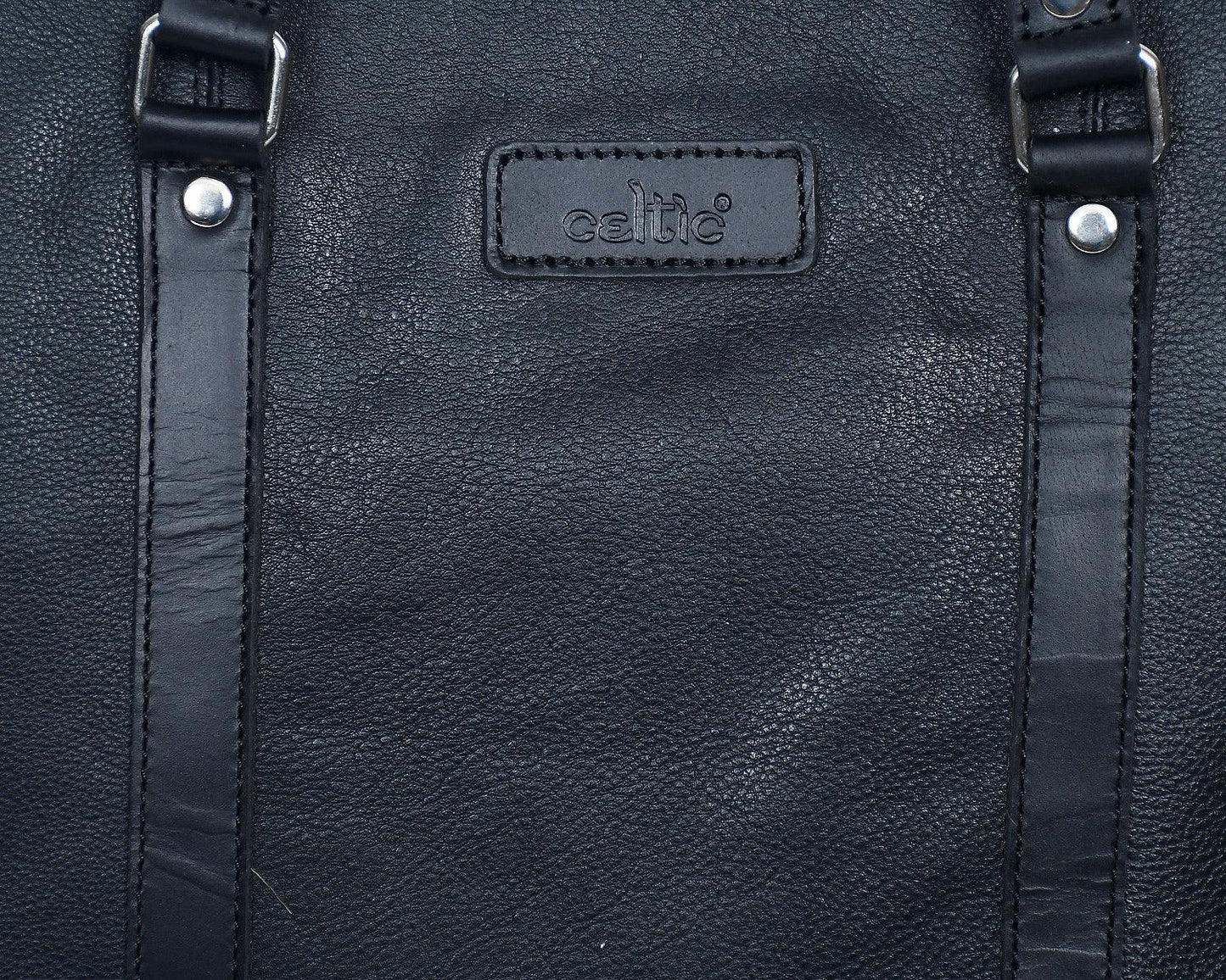  black color pure leather laptop bag for office use with shoulder strap - INDIA