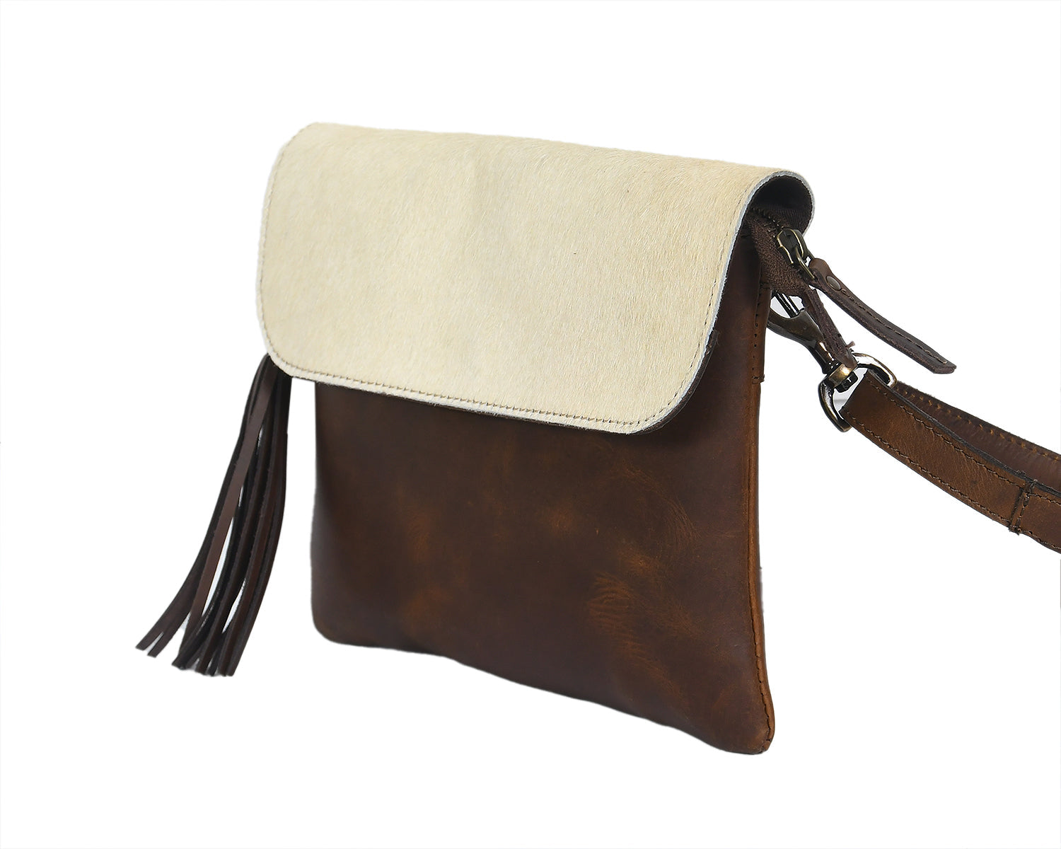  White And Tabaco Color Sling Bag - INDIA