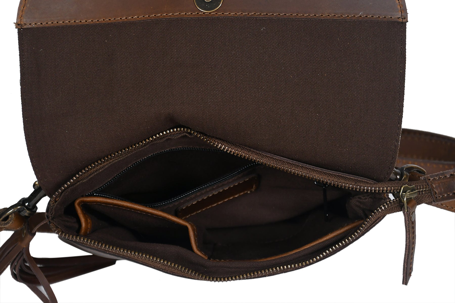 White And Tabaco Color Sling Bag - INDIA