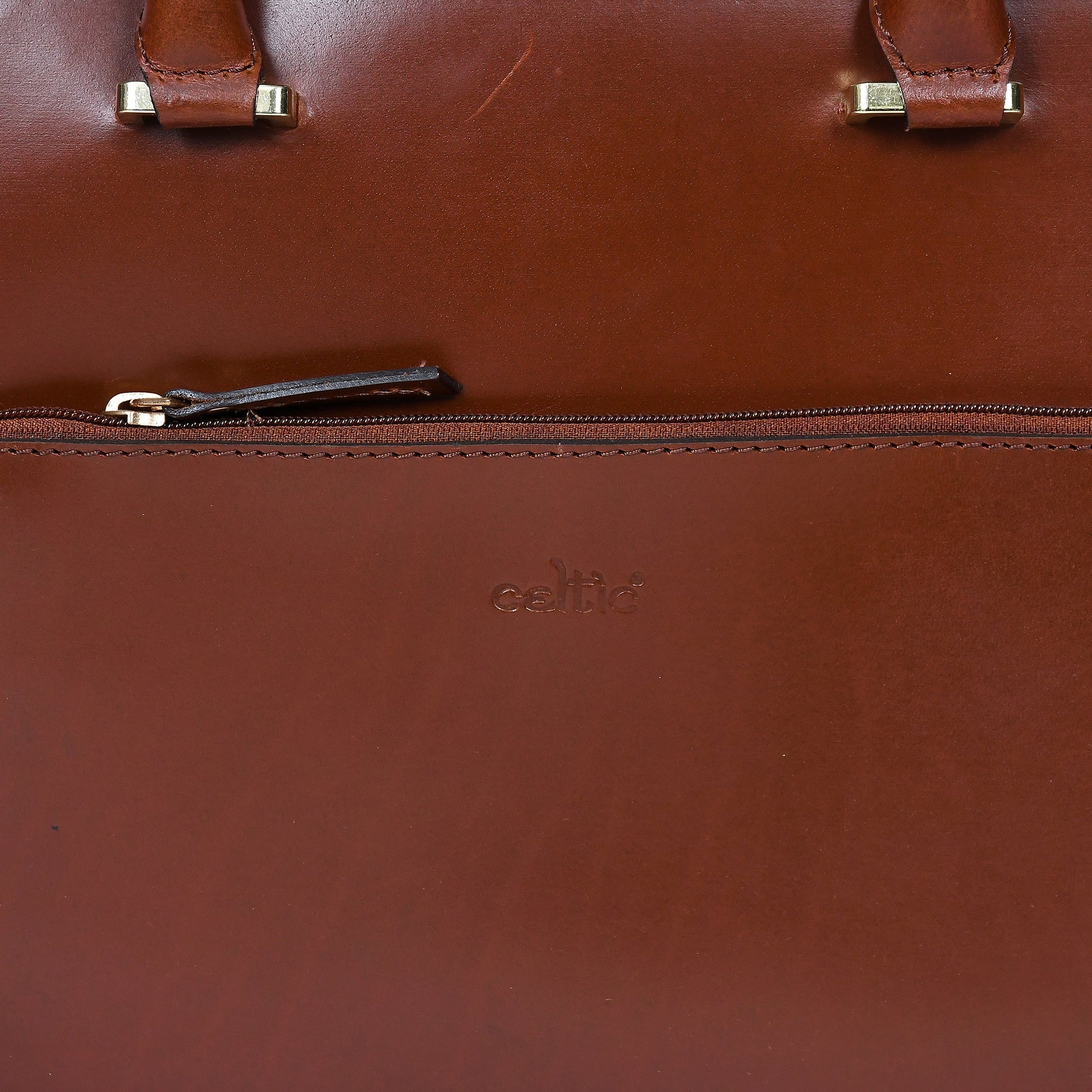  brown color pure leather tote bag for women and girls | with designer look - INDIA