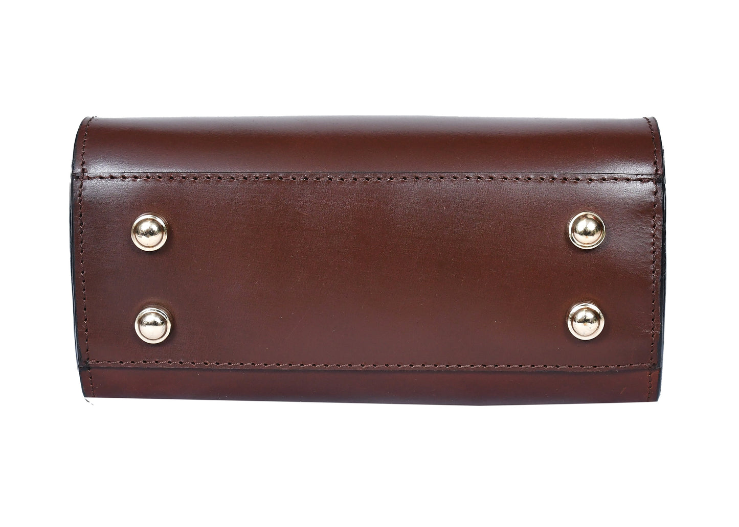  brown color pure leather sling bag for girls and women with glorious finished work. - INDIA
