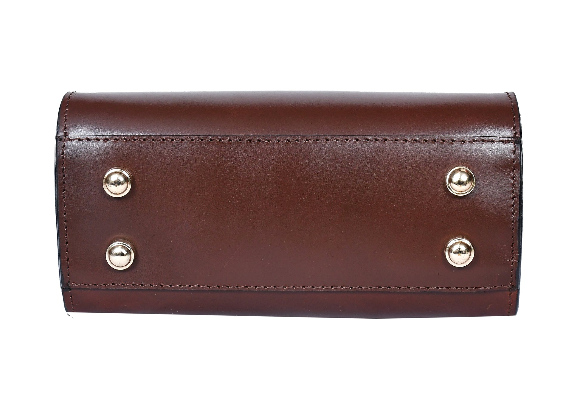  brown color pure leather sling bag for girls and women with glorious finished work. - INDIA