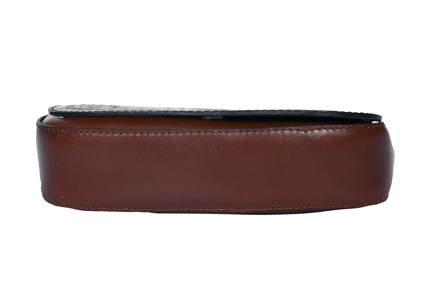  brown color pure leather shoulder bag for women and girls with glorious crafted . - INDIA