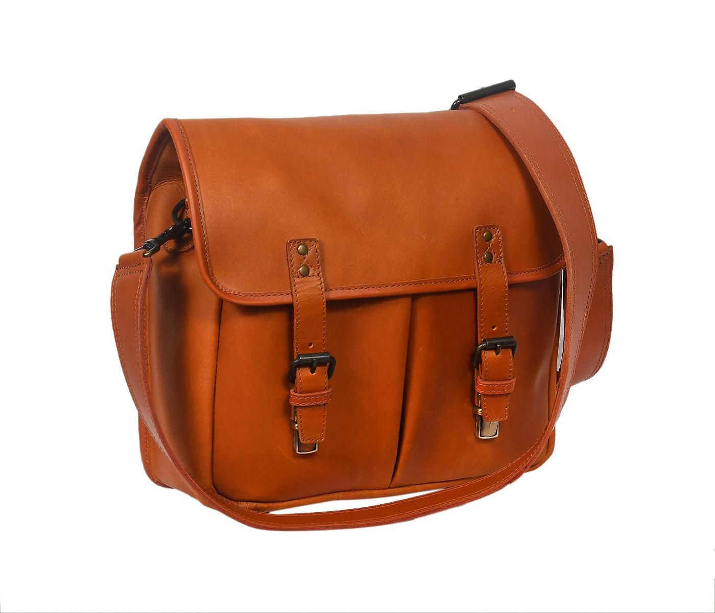  Leather Camera Bag | Adjustable Strap | Leather Bag Leather Cross body bag - INDIA