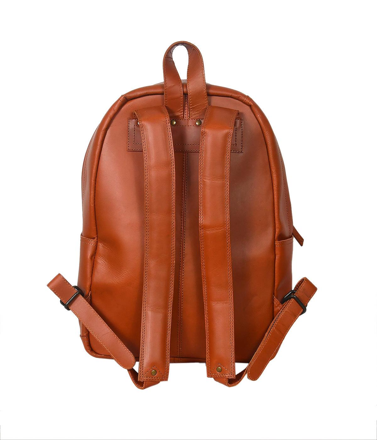 celtic leather backpack Premium Genuine Leather Everyday Backpack with Front Zip Pocket & Padded Adjustable Straps