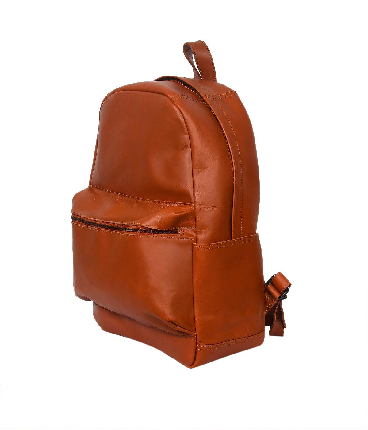 celtic leather backpack Premium Genuine Leather Everyday Backpack with Front Zip Pocket & Padd – Anam Exim