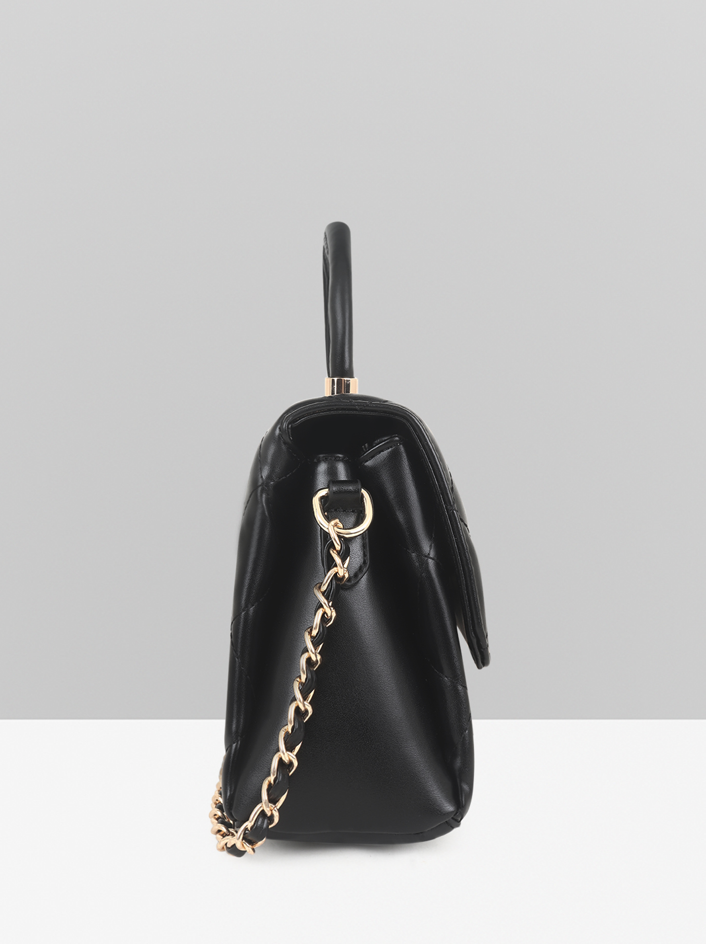 Premium Synthetic Black Handbag  Elegant, Durable & Timeless Accessory, ART:-DK-2011