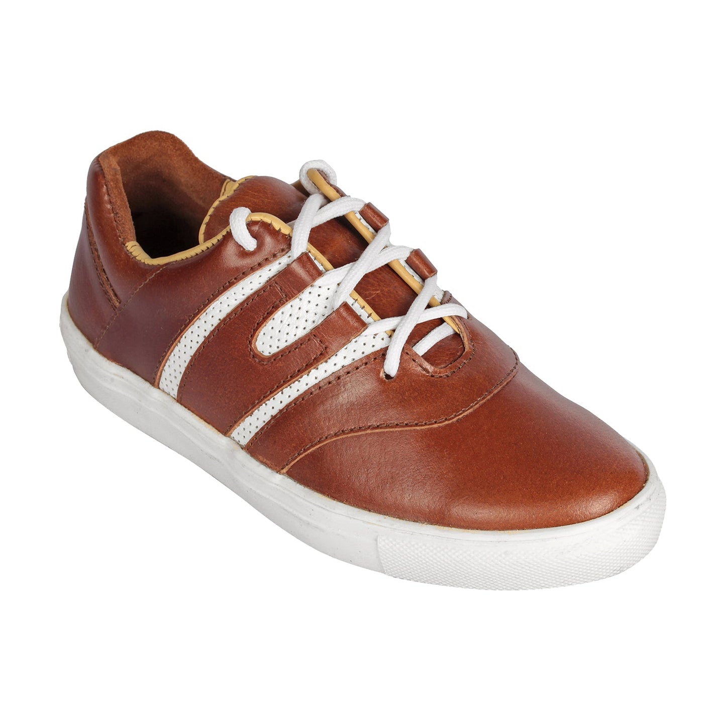 Men’s Brown Leather Casual Sneakers – Low Ankle