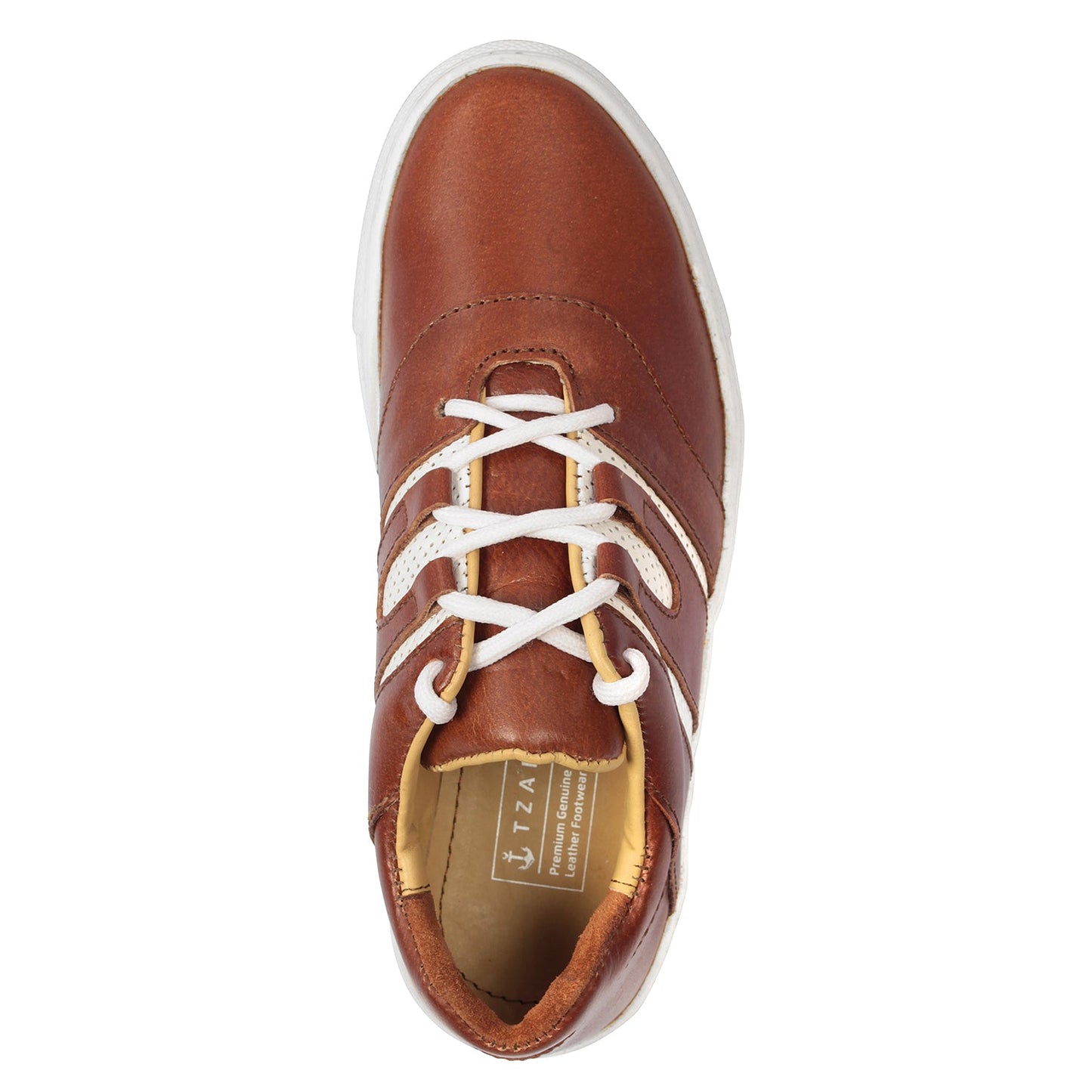 Men’s Brown Leather Casual Sneakers – Low Ankle