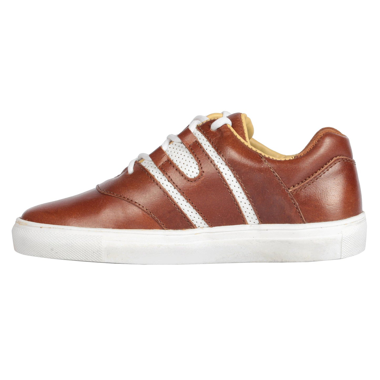 Men’s Brown Leather Casual Sneakers – Low Ankle
