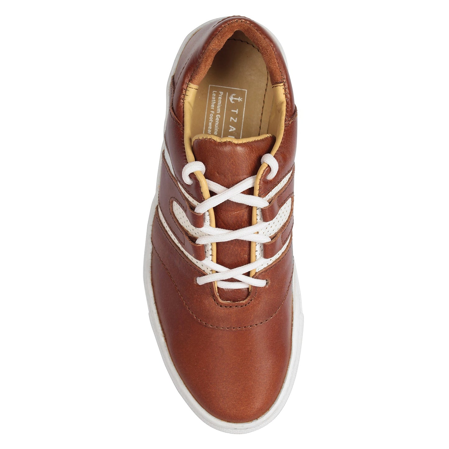 Men’s Brown Leather Casual Sneakers – Low Ankle