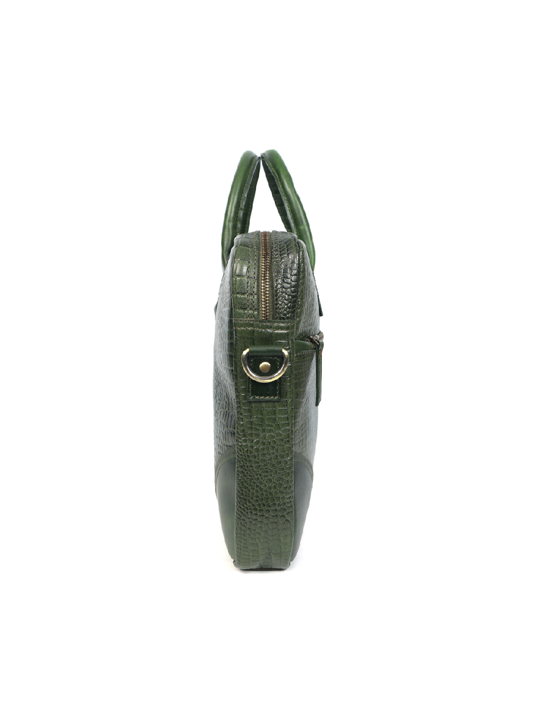 Green Croco Texture Leather Laptop Bag | Elegant and  Durable Office Carry with Strap Art: BG-1536-GREEN