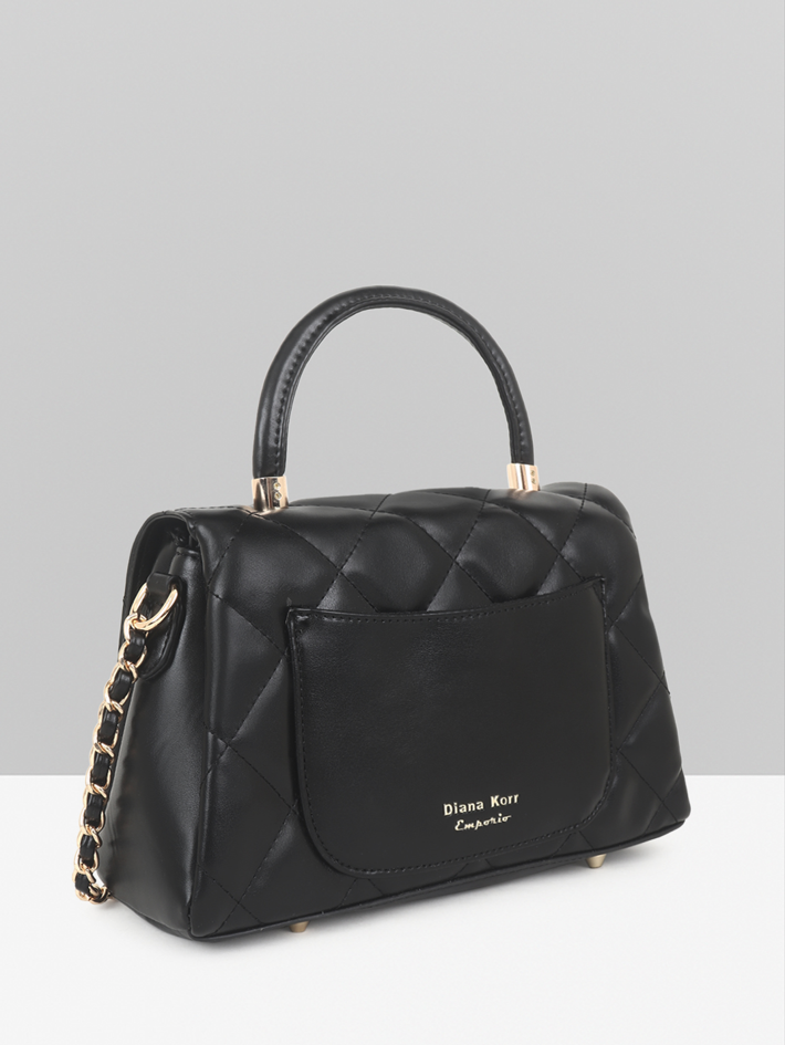 Premium Synthetic Black Handbag  Elegant, Durable & Timeless Accessory, ART:-DK-2011