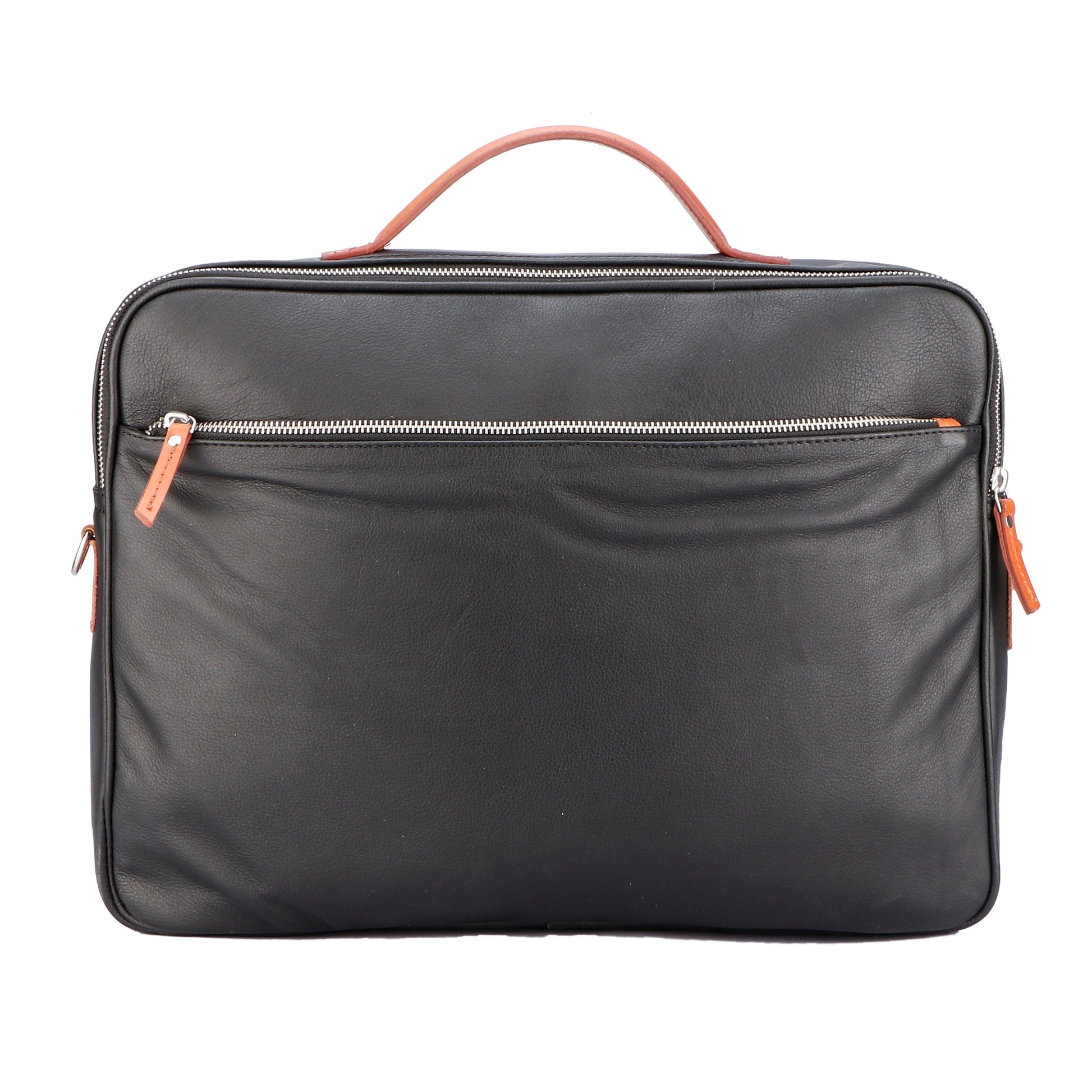  black color pure leather laptop bag for office use with delightful and elegant look - INDIA