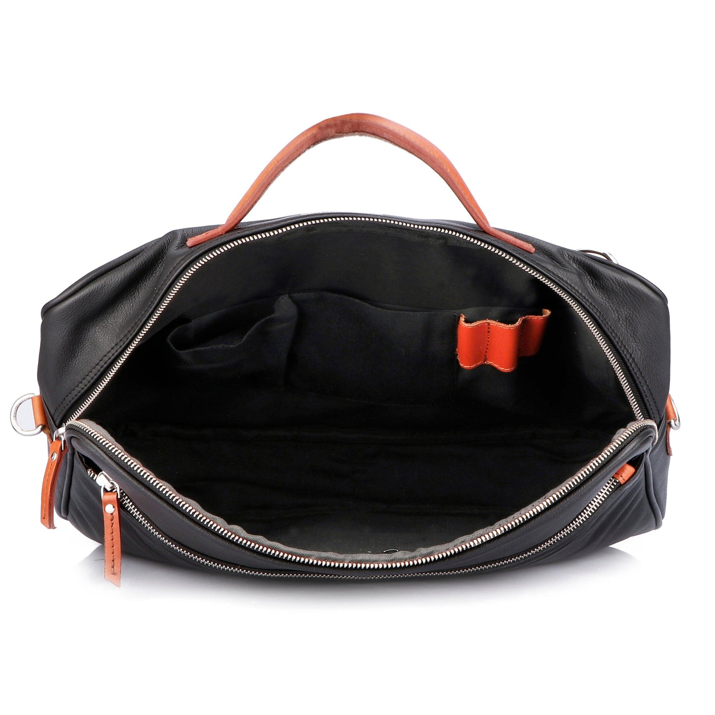  black color pure leather laptop bag for office use with delightful and elegant look - INDIA
