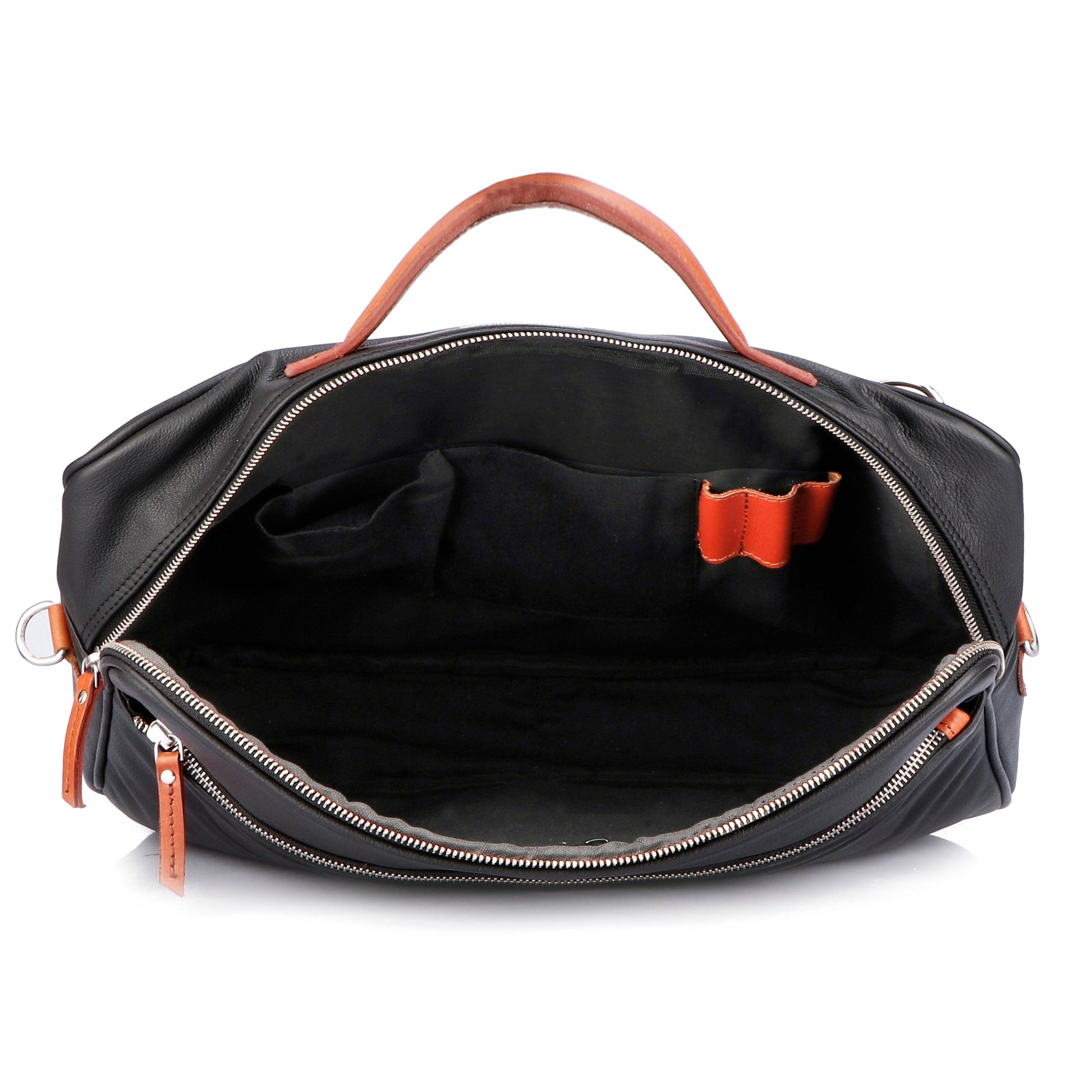  black color pure leather laptop bag for office use with delightful and elegant look - INDIA