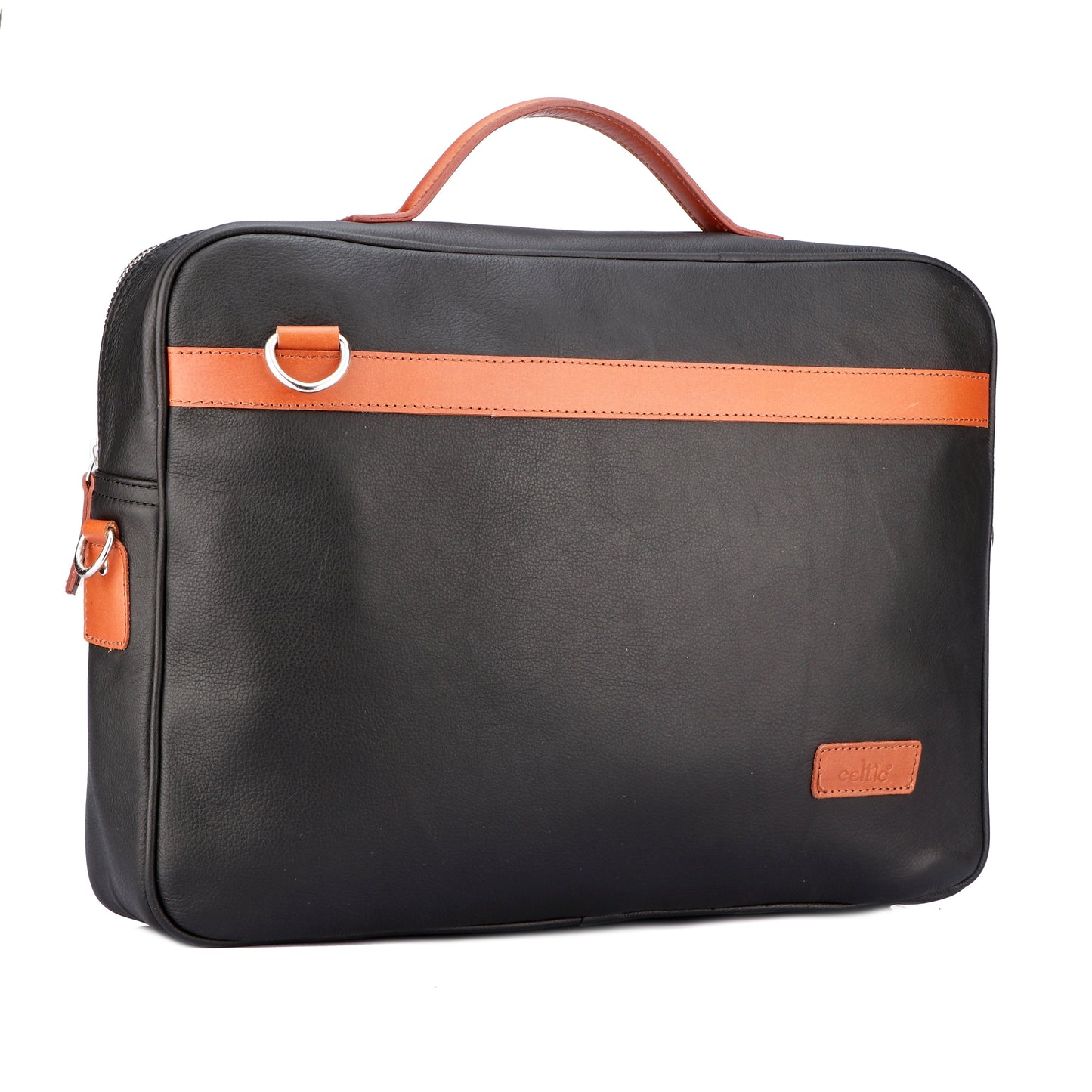  black color pure leather laptop bag for office use with delightful and elegant look - INDIA
