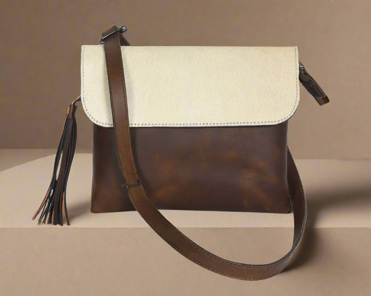 Anam Exim White And Tabaco Color Sling Bag,  Art: BG-1131