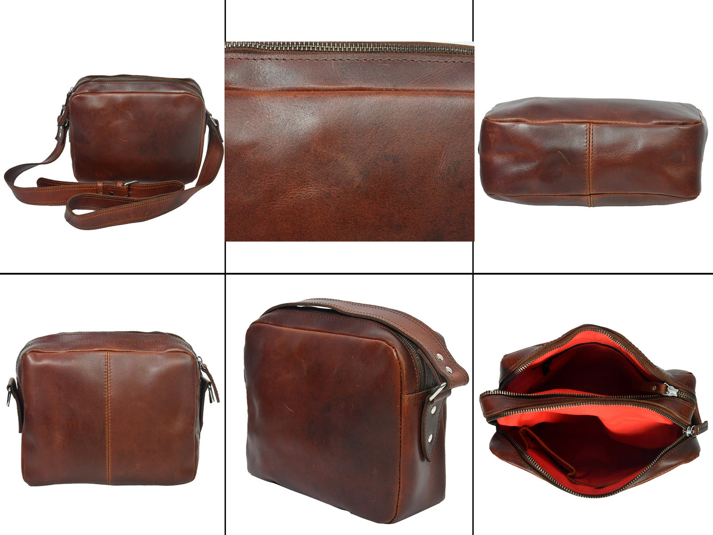  premium Elegant Brown Leather Cross Body - INDIA
