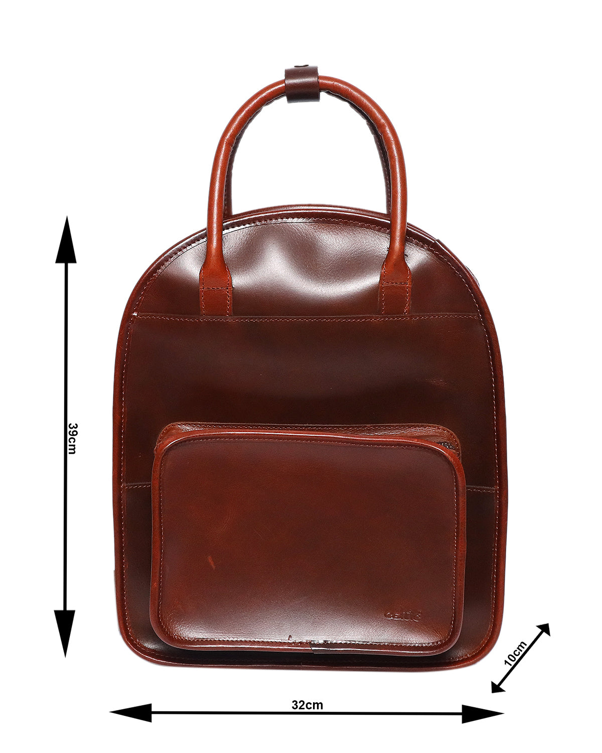 Premium Genuine Leather Backpack with Front Utility Pocket