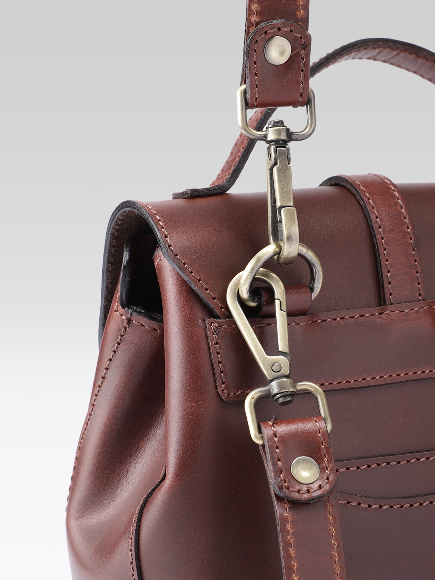 Premium Genuine Leather Mini Backpack for Women with Flap Closure