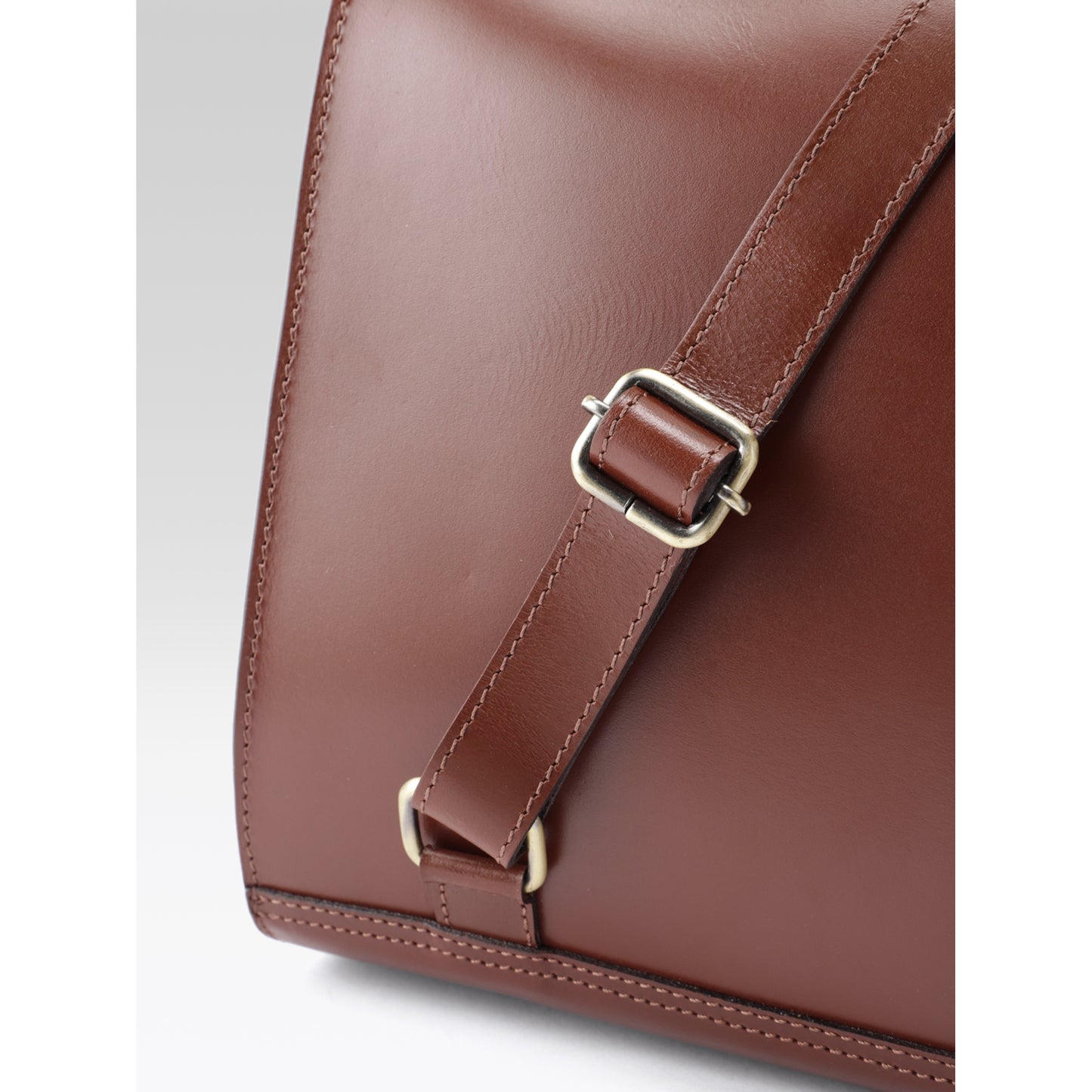 Premium Genuine Leather Everyday Backpack with Secure Flap Closure