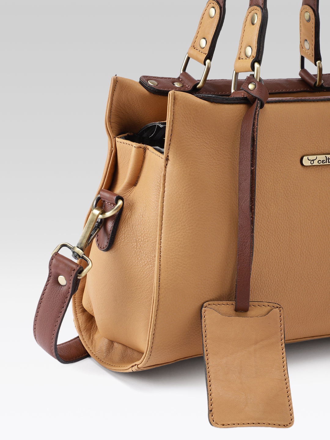 Premium Genuine Textured leather Handbag with inner pockets
