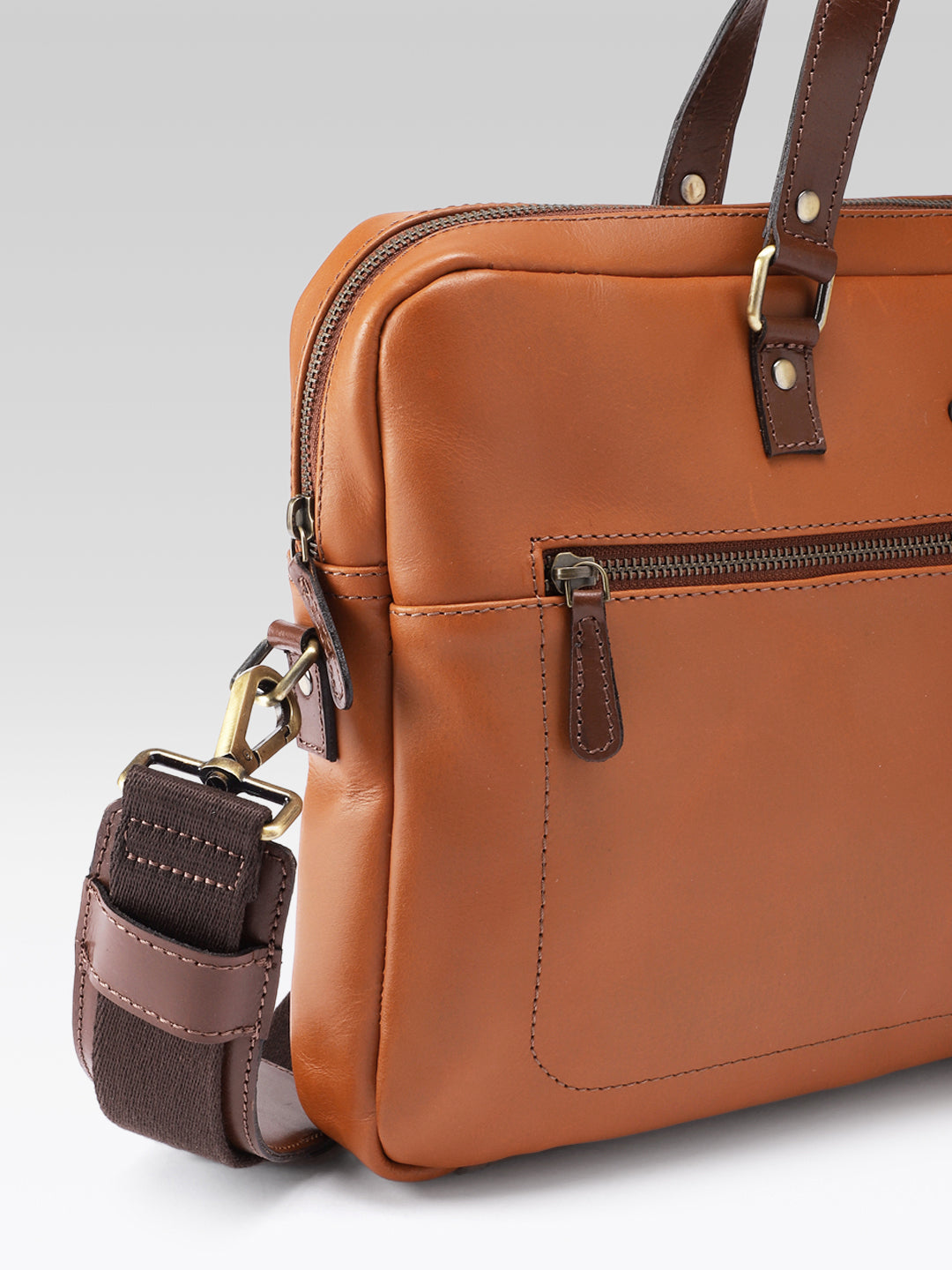 Premium Genuine Leather Business Messenger Laptop Bag
