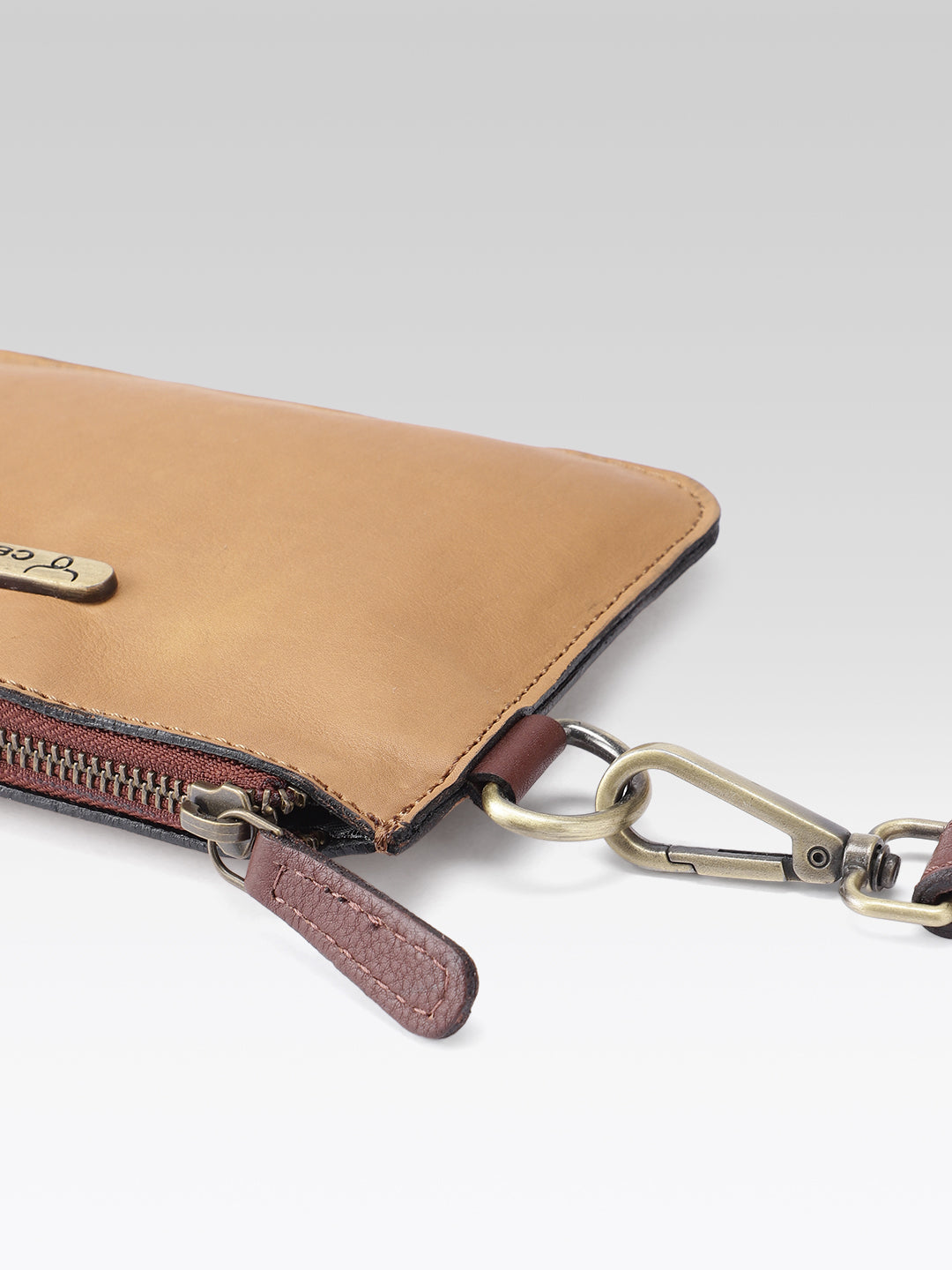 Premium Genuine Tan Leather 3-Piece Handbag Combo with Crossbody & Clutch