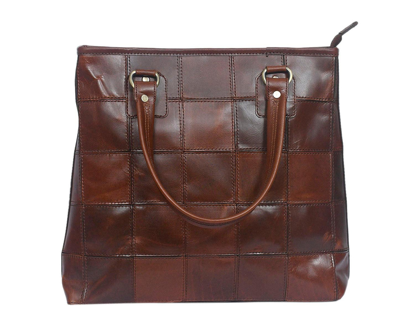  Premium Tote Leather Bag | Color Brown | Gift Bag - INDIA