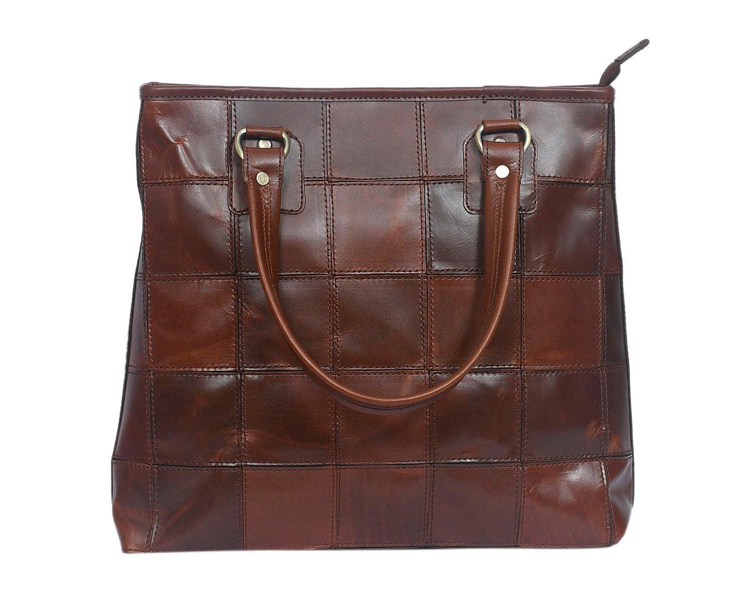  Premium Tote Leather Bag | Color Brown | Gift Bag - INDIA