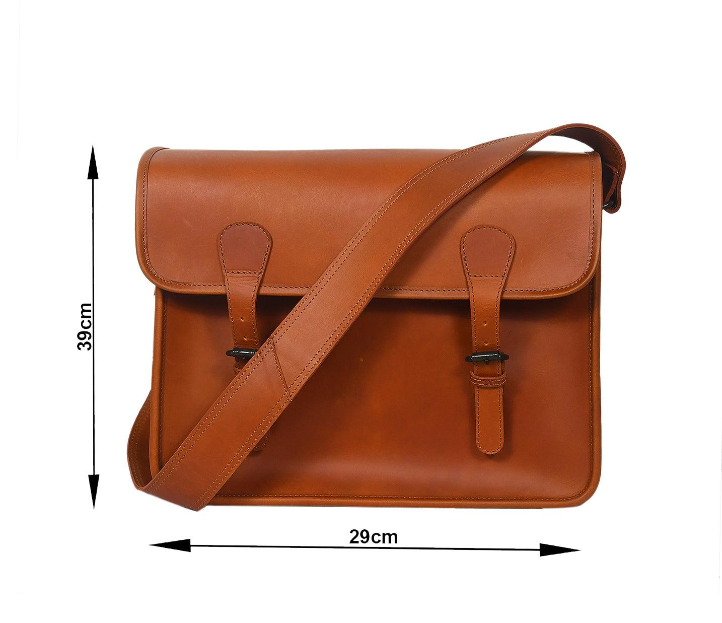  Leather Shoulder Messenger Laptop Bag | Travel Bag For Men - INDIA