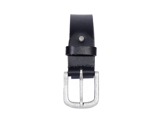 Celtic Black Premium Leather Belt With Silver Buckle - CELTICINDIA